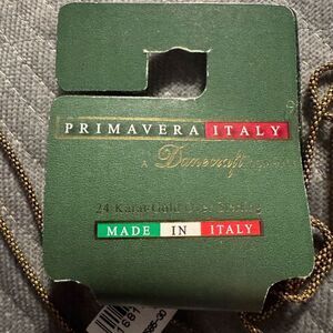 24 Karat Gold Over Sterling, made in Italy, Danecraft company, NWT, 30”,